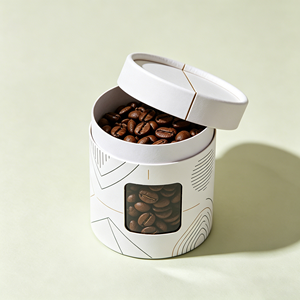 กล่องกระดาษคราฟท์ทรงกระบอกแบบกำหนดขนาดเอง 250 กรัม สำหรับบรรจุชา/กาแฟ/ชาแบบใบ  เป็นมิตรกับสิ่งแวดล้อม - Product Image 5