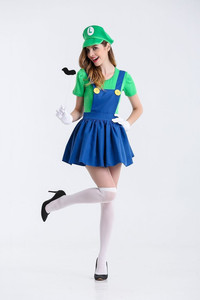 Disfraz de súper fontanero de Halloween para mujer, Cosplay para fiesta de Carnaval de Purim, vestido de fantasía con personaje de carreras de lujo - Product Image 3