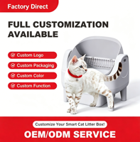 Litière automatique autonettoyante pour chat, grande capacité, en PP, facile à nettoyer, avec contrôle par application et protection de sécurité, vente en gros usine