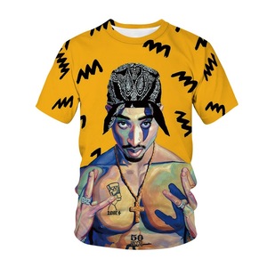 Spedizione Gratuita T-shirt da Uomo con Stampa Rapper alla Moda, Stampa Digitale 3D R.I.P, Oversize in Maglia a Maniche Corte Casual - Product Image 3