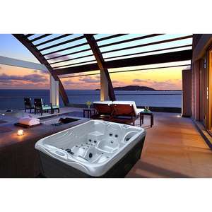 Vasca Idromassaggio Spa da Esterno per <span class=keywords><strong>3</strong></span> Persone con Sistema Balboa Getti d'Aria e Nuoto Controcorrente per Hotel - Product Image 1