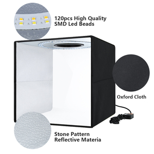 Kit de Fotografía con Caja de Luz Plegable, Estudio Fotográfico, Caja de Luz de 40 cm, Luz LED Softbox, Kit de Fondo para Fotografía, Caja de Luz - Product Image 3