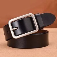 Sabuk Kulit Pria Asli Mewah Model Pin Kasual Kulit Sapi Cummerbunds Ceinture Homme