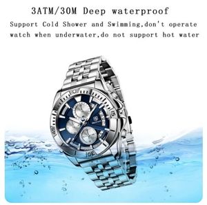 Reloj BENYAR 5180 5180M de Lujo con Esfera Grande de 43 mm, Reloj de Cuarzo para Hombre, Multifuncional, Cronógrafo, Resistente al Agua, con Calendario - Product Image 4