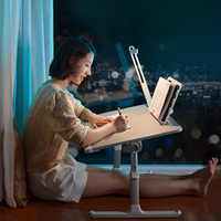Mesa para Portátil para Cama, Bandeja Grande Ajustable para Computadora, Soporte para Portátil con Luz Ajustable de Tres Niveles