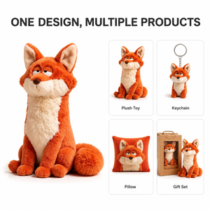 Peluche personnalisée en forme de renard, directement de l'usine, à partir de vos designs (OEM/ODM), poupée de personnage en peluche pour marques IP originales - Product Image 3