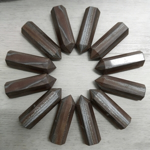 Pointes de pierre œil de tigre colorées en gros, baguette de cristal de haute qualité pour collection et cadeaux, cadeaux d'anniversaire - Product Image 4