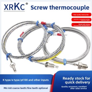 เซ็นเซอร์วัดอุณหภูมิแบบสกรู M6M8 สกรูเมตริก ชนิด <span class=keywords><strong>K</strong></span>/E เทอร์โมคัปเปิล PT100 เทอร์โมรีซิสเตอร์ หัววัดอุณหภูมิแบบเสียบได้ - Product Image 2