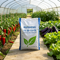 Poudre soluble NPK 15-30-15+TE directement de l'usine pour l'enracinement des plants, la phase de germination pré-fleurissement, FOB Qingdao, étiquette OEM