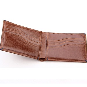 Alta calidad al por mayor de moda corto de cuero genuino dinero tarjetero hombres billetera plegable - Product Image 5