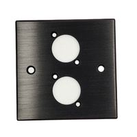 Plaque murale XLR noire 2 ports 86*86mm carrée type D en métal pour prises XLR RJ45 VGA USB 2 ports en alliage d'aluminium
