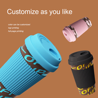 Vente en gros de tasses à café en grains de 350 ml, écologiques, portables, réutilisables, sans BPA, avec logo personnalisé pour cadeau d'entreprise