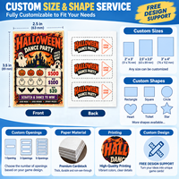 Billets à tirer personnalisés avec impression numérique, sans transparence, à thèmes de fête d'Halloween, avec support de conception gratuit et plusieurs fenêtres