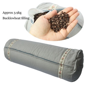Forme d'oreiller de <span class=keywords><strong>traversin</strong></span> de yoga cylindrique rempli de blé à boucle-Coussin de tube de retenue pour l'étirement de la méditation - Product Image 3