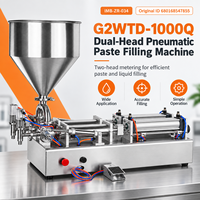 Machine horizontale entièrement automatique à double tête pneumatique de haute précision pour le remplissage de pâtes, sauces, liqueurs, liquides et huiles dans les bouteilles en plastique et en verre