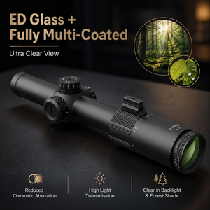Mira Telescópica Táctica TYPHON XG1-6X24 FFP LPVO para Caza, con Cristal ED, Resistente al Agua y a los Impactos, Retícula Iluminada, para Caza al Aire Libre, Óptica ODM - Product Image 5