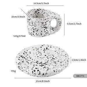 Juego de Taza y Platillo de Cerámica TaoYang, Color Blanco Hueso, Duradero, Hecho en Chaozhou, DB1773 - Product Image 4