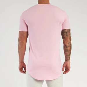 T-shirt rose de haute qualité Gym respirant à manches courtes T-shirts unis 100% coton T-shirts pour hommes - Product Image 3