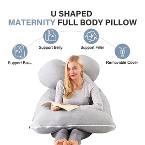 Almohada de <span class=keywords><strong>Embarazo</strong></span> en Forma de U para Todo el Cuerpo, para Soporte de <span class=keywords><strong>Dolor</strong></span> de Espalda, con Funda de Algodón Lavable y Extraíble, Venta al por Mayor - Product Image 3