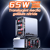 Chargeur GaN PD portable 65W en promotion usine avec protection OTP, prise pliable, 3 ports, compact, idéal pour ordinateur portable, appareil photo, téléphone, et facile à transporter