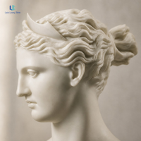 Buste en marbre blanc pur Luca |   Sculpture de Tête de Déesse Diana, Sculptée à la Main, Décoration pour Salon, Bureau, Art de Collection, Cadeau