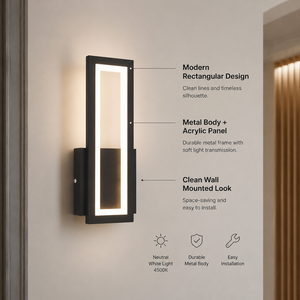 Modern Small Indoor Decorative Wall <b>Light</b> Acrylic Led Metal Body 3000K 4500K 6000K Bedroom <b>Corridor</b> Home Hotel 15W - Product Image 2