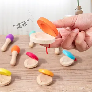 Whole Baby Early Educational Toy Wooden Musical Instrument Castanets And Maraca Wooden Children's Music Toy