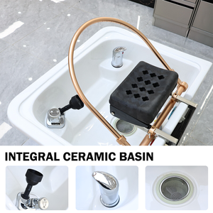 Bol de shampooing de salon tout-en-un Système de thérapie de spa portable avec raccord de tuyau d'eau - Product Image 4