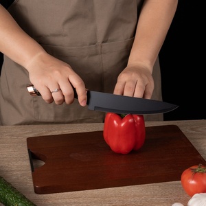 Ensemble de couteaux de chef en acier inoxydable de haute qualité, 6 pièces, revêtement antiadhésif, couteau à pain avec poignées ergonomiques - Product Image 5