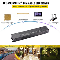 Driver LED à Tension Constante Magnétique Dimmable KSPOWER 100W 100-277V AC 12V 24V 36V 48V IP65 Garantie 5 Ans Éclairage LED