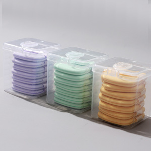 Boîtes de rangement personnalisables pour houppettes, organiseurs de maquillage en plastique avec couvercle pour houppettes cosmétiques - Product Image 1