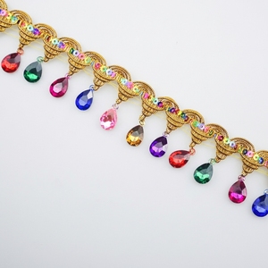 Materiali per Accessori Etnici Fai-da-Te: Ciondolo con Gemme, Filo d'Oro e d'Argento, Nappe a Pagoda, Pizzo, 4,5 cm - Product Image 4