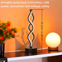 Tsinye Lampe de table moderne en spirale pour lampes de chevet de chambre à coucher avec 3 couleurs de lumières LED Lampes à intensité variable avec contrôleur de commutateur
