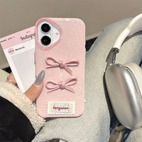 Coque de téléphone en plastique scintillante pour filles, avec nœud, antichoc et mignonne, pour iPhone 17 16 Pro Max – Vente en gros