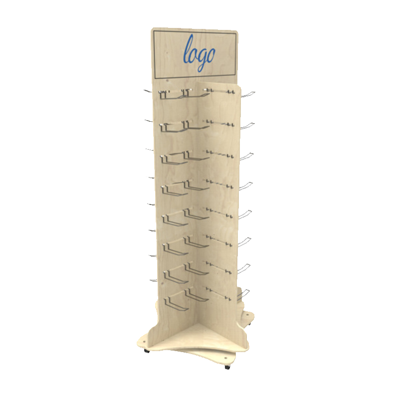 Apache Customizable Modern Plywood Floor Standing Display Racks with Hooks for Store Display-Highly Versatile and Adaptable — view 4
