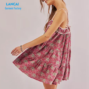 Abito da ragazza personalizzato slip Midi girasole modello donna carino elegante bellissimo abbigliamento all'ingrosso produttore - Product Image 3