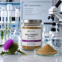 Extrait de Chardon-Marie en Poudre de Qualité Alimentaire Naturelle 80% Silimarine Emballé Sous Vide pour la Santé du Foie