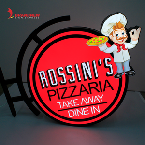 Brandnewsign nhà sản xuất kinh doanh dấu hiệu logo ngoài trời đôi hai mặt vòng hộp đèn cho Nhà hàng cửa hàng dấu hiệu - Product Image 4