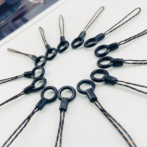 Correas para teléfono móvil, llavero circular negro, cuerda corta, cordón grueso, accesorio DIY para teléfono - Product Image 1