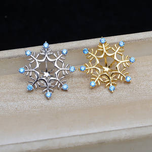 Perles en argent S925 de style flocon de neige, non poreuses, 7-8 mm, pendentif vide, support pour bijoux DIY, trouvailles et composants - 5281 Cage à flocons de neige - Product Image 3