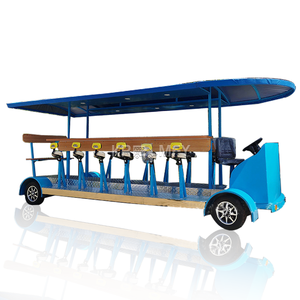 Vélo tandem électrique au design tendance pour les soirées en pub, bar mobile pour servir de la bière et des glaces, chariot de restauration - Product Image 6