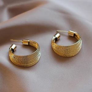 Orecchini a Perno Rotondi con Texture Spazzolata per Donne, Design Audace e di Tendenza, Gioielli alla Moda - Product Image 5