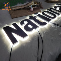 Enseigne LED rétroéclairée 3D personnalisée pour devanture de magasin, bureau, entrée de commerce, affichage mural extérieur du logo