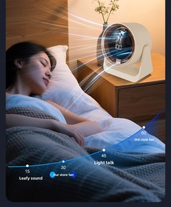 Quạt để bàn di động nhỏ gọn, 5 tốc độ, hẹn giờ, sạc lại được, tiếng ồn thấp, 1800mah, kiểu dáng Tubo, dùng cho văn phòng - Product Image 3