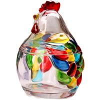 FLVC Amerikaanse stijl glazen snoepvaas 301-400ml draagbaar voor gedroogd fruit en snacks, voedselveilig, decoratief voor thuis, opbergdoos