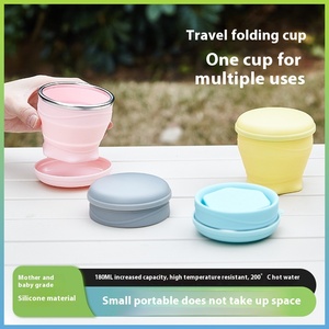 2025 Cangkir Macaron Silikon 180ml Baru Desain Lipat Lucu dan Menyenangkan Dapat Digunakan Kembali Ramah Lingkungan Warna Logo Dapat Disesuaikan Peralatan Minum Lintas Batas - Product Image 2