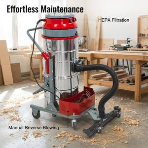 Aspirapolvere Industriale 90L per Solidi e Liquidi, 4500W, Collettore di Polvere Professionale con Filtro HEPA e Scuotitore Manuale per Fabbriche e Officine - Product Image 6