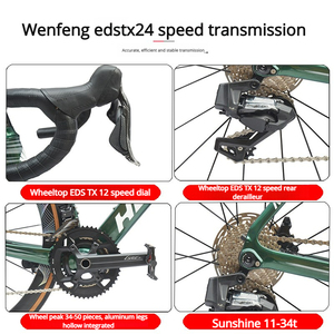 Bicicleta de Carretera de Fibra de Carbono T1000, 22 Velocidades, Cableado Interno Completo, Ruedas 700C, Frenos de Disco, Diseño Ligero WHL-HLD8070, Gran Venta - Product Image 6