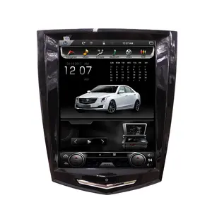 10.4 ''Tesla Layar Vertikal Mobil GPS Navigasi Dukungan Perangkat Carplay Audio Radio Video Player untuk Cadillac XTS ATS 2013-2018