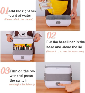 Lonchera Eléctrica de 2.4L, Calentador de Comida Portátil de Acero Inoxidable, 200W, 110V, 220V, para Oficina y Hogar - Product Image 4